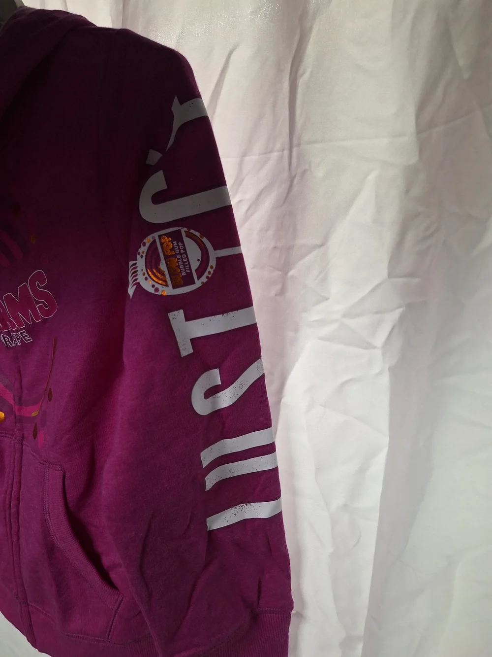 Justice Purple Charms Grape Zip-Up Hoodie